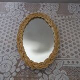 Small oval wicker mirror