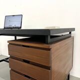 Pierre Guariche desk in teak and lacquered steel
