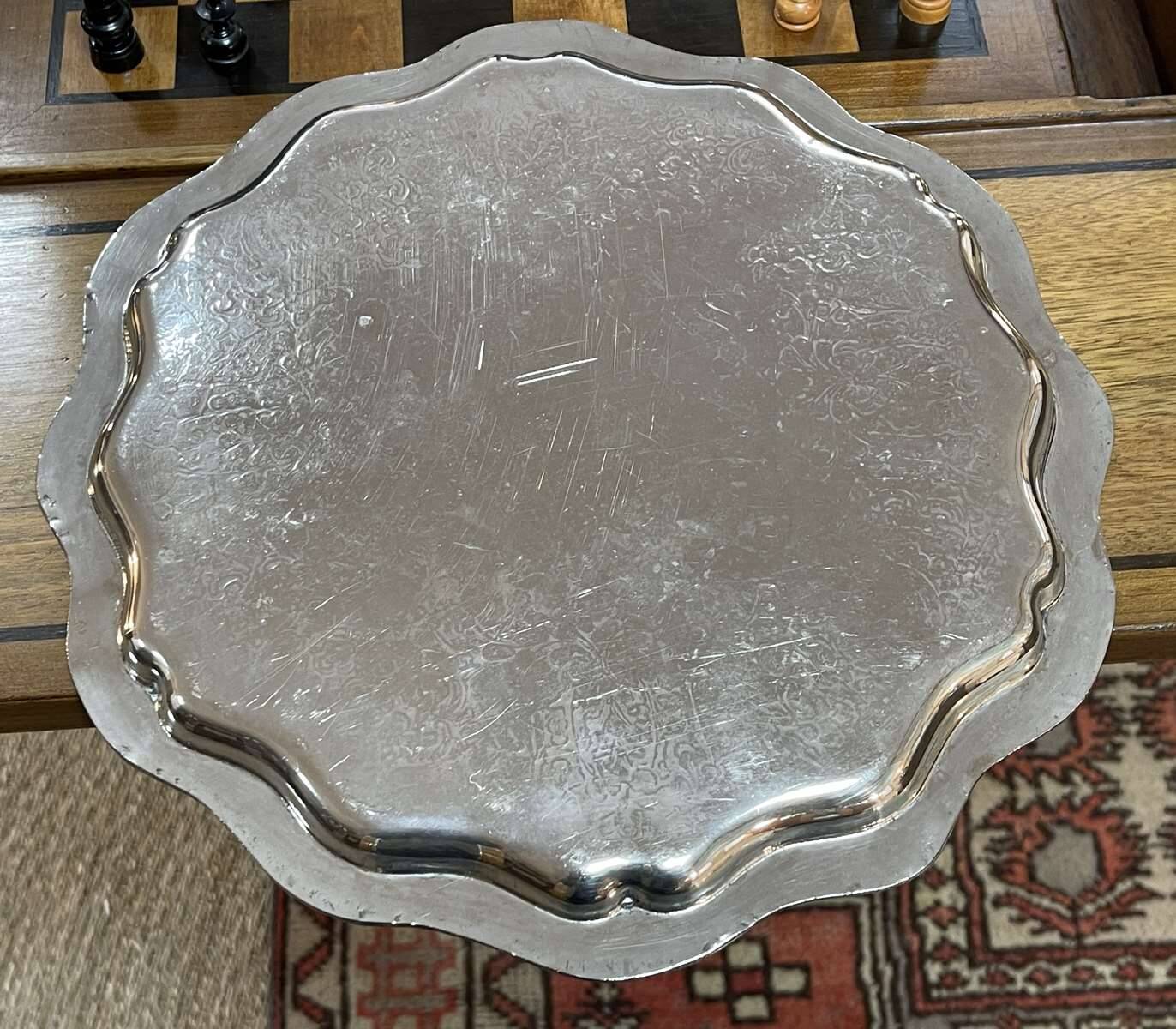 Silver metal tray