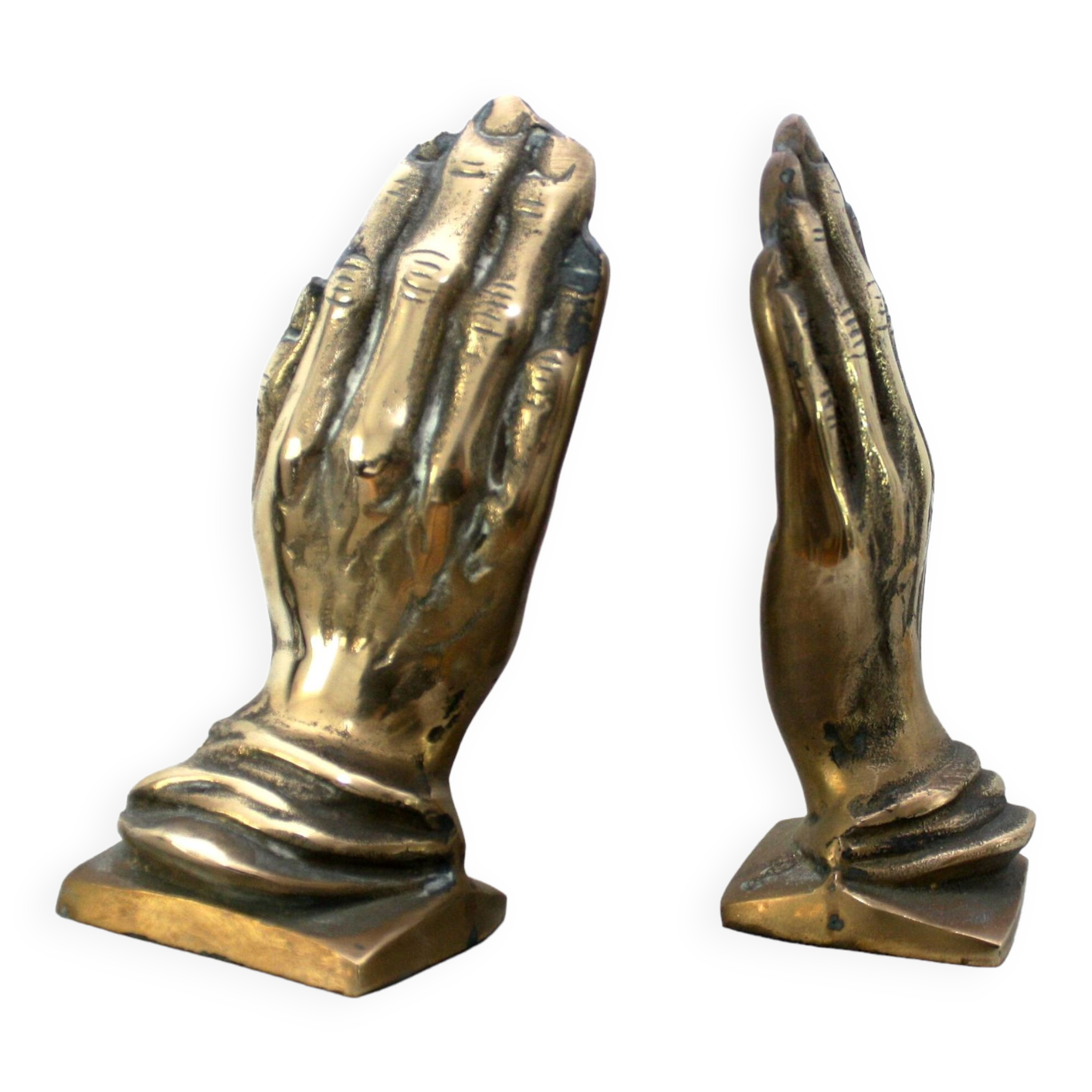 Serre livres mains en bronze