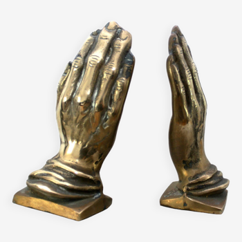 Serre livres mains en bronze