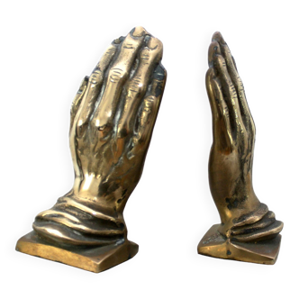 Bronze hand bookends