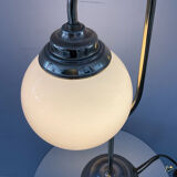 Vintage lamp from the 70s in brass and opaline