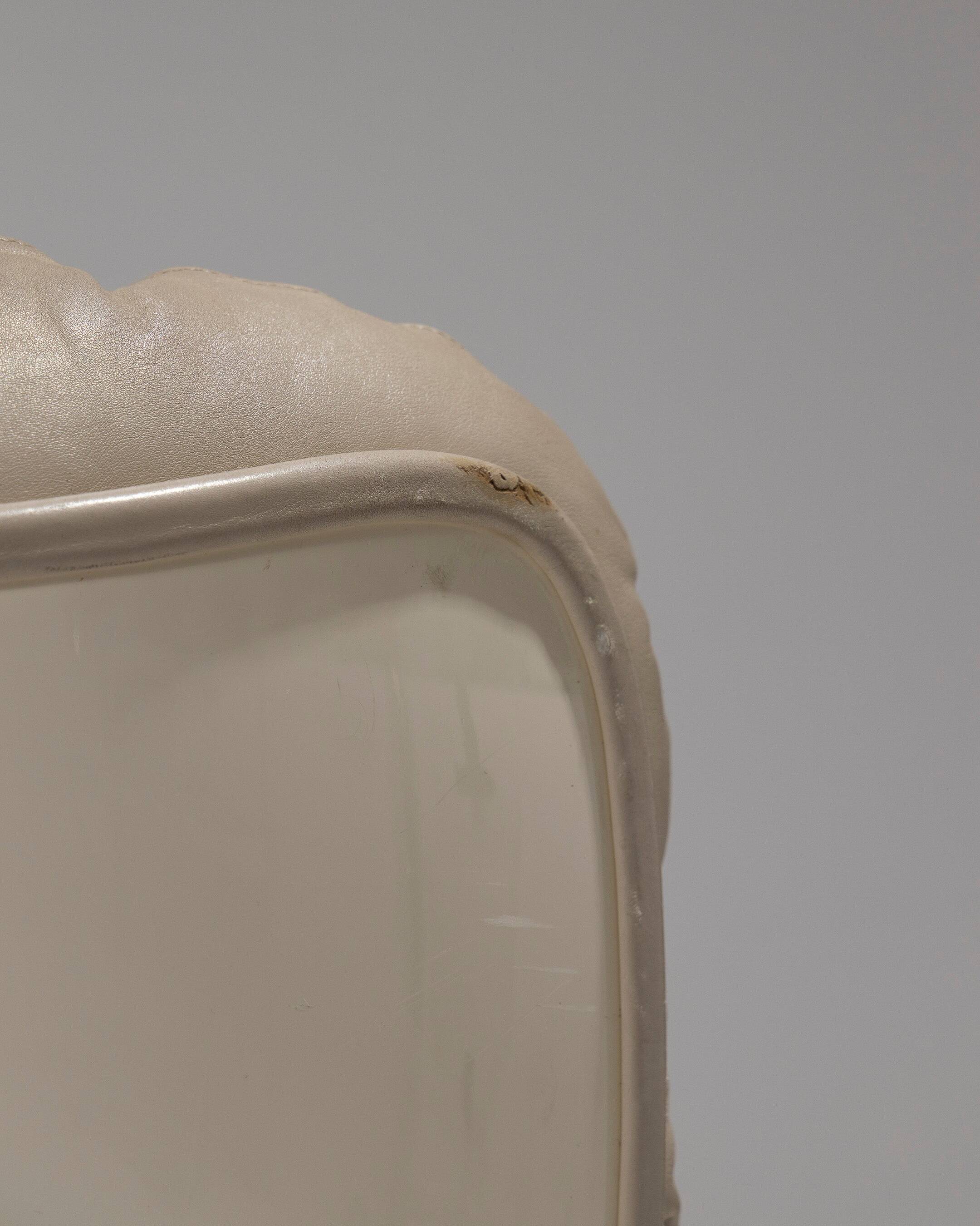 MICHEL CADESTIN KARATE LEATHER ARMCHAIR, 1970s
