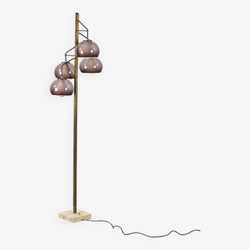 Marble and brass floor lamp, Stilux circa 1970