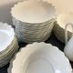 Prestigious 62-piece dinnerware set in vintage 70's Limoges white porcelain by Raynaud