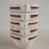 Set of five Digoin Sarreguemines cups