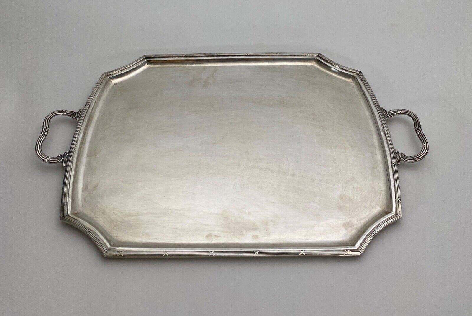 Large 19th century Louis XVI style silver metal tray