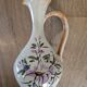 Carafe ou cruche en grès motifs floraux peints à la main