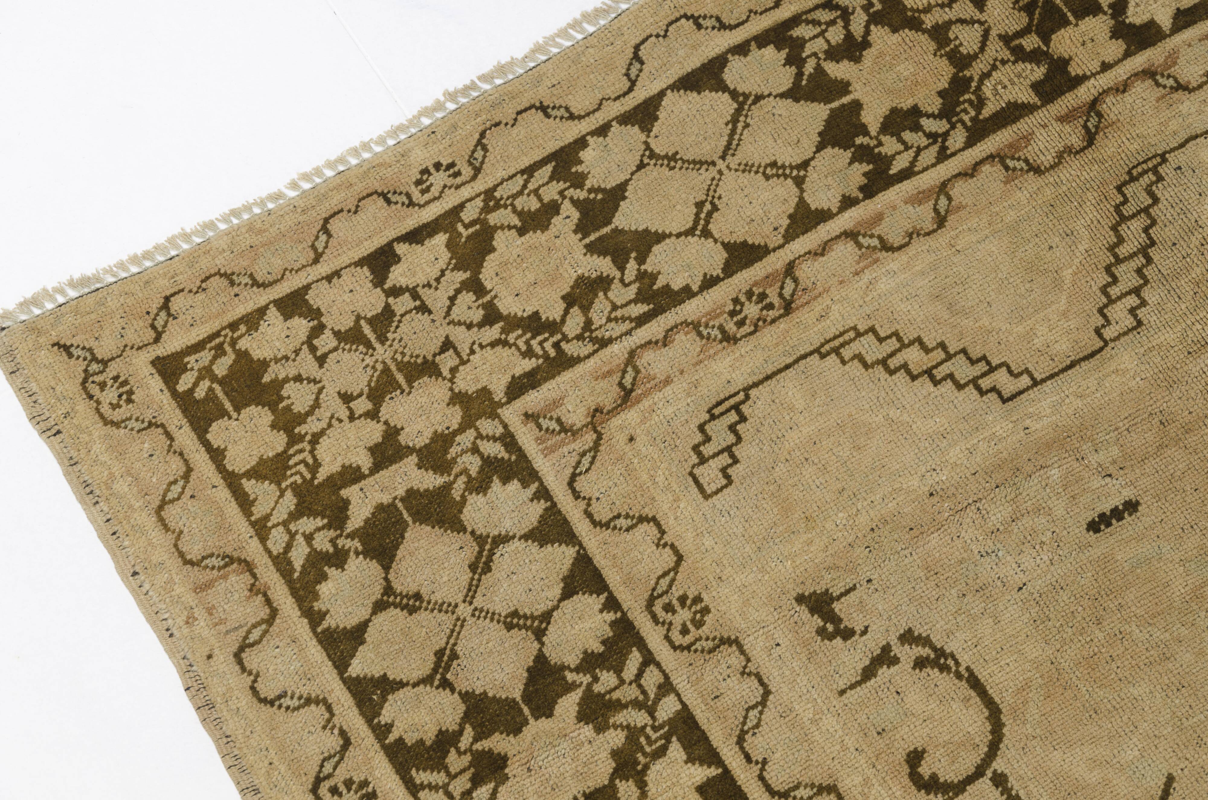 Oushak Handknotted Vintage Floor Rug