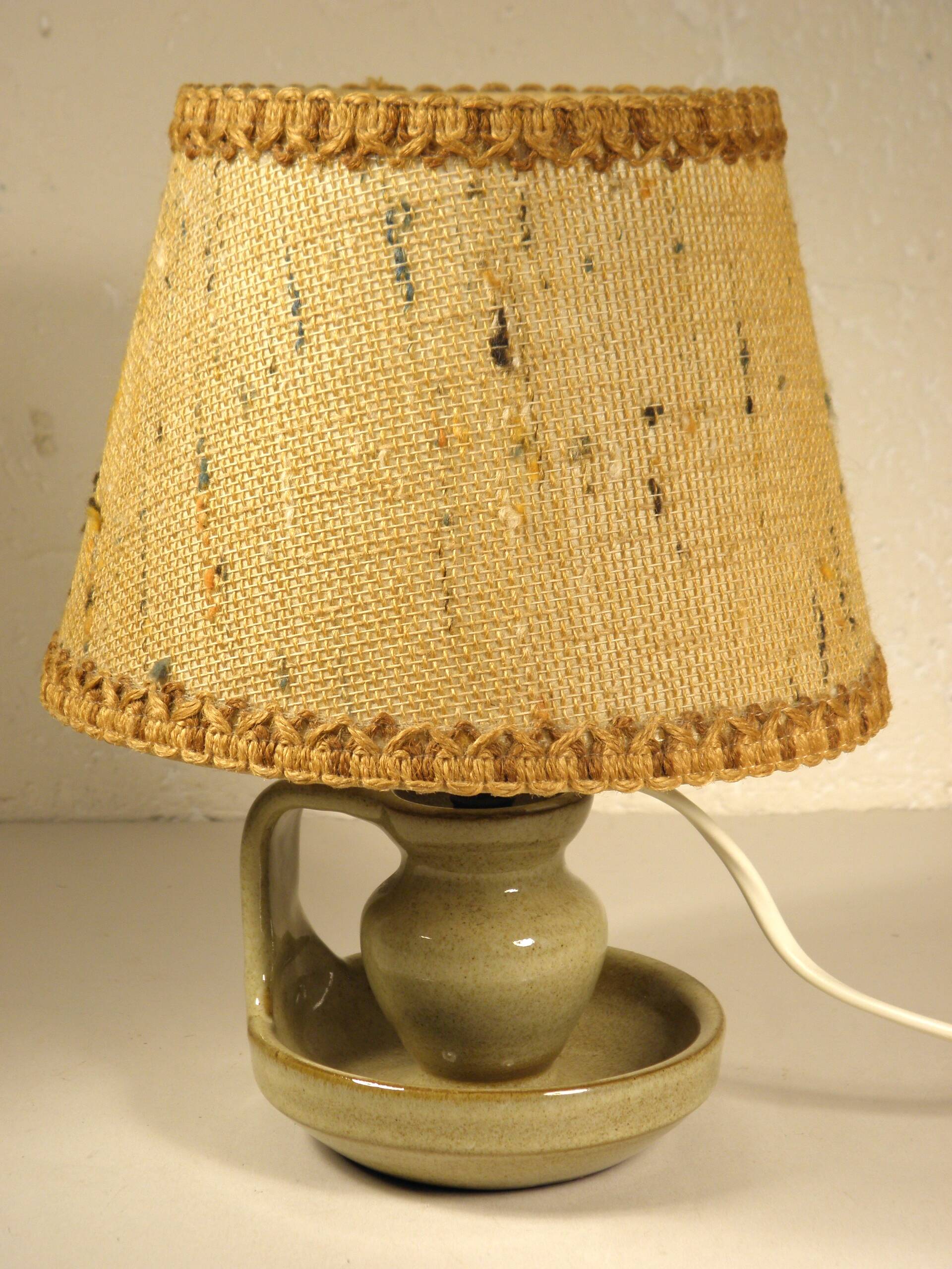 Enamelled sandstone lamp from the 70s