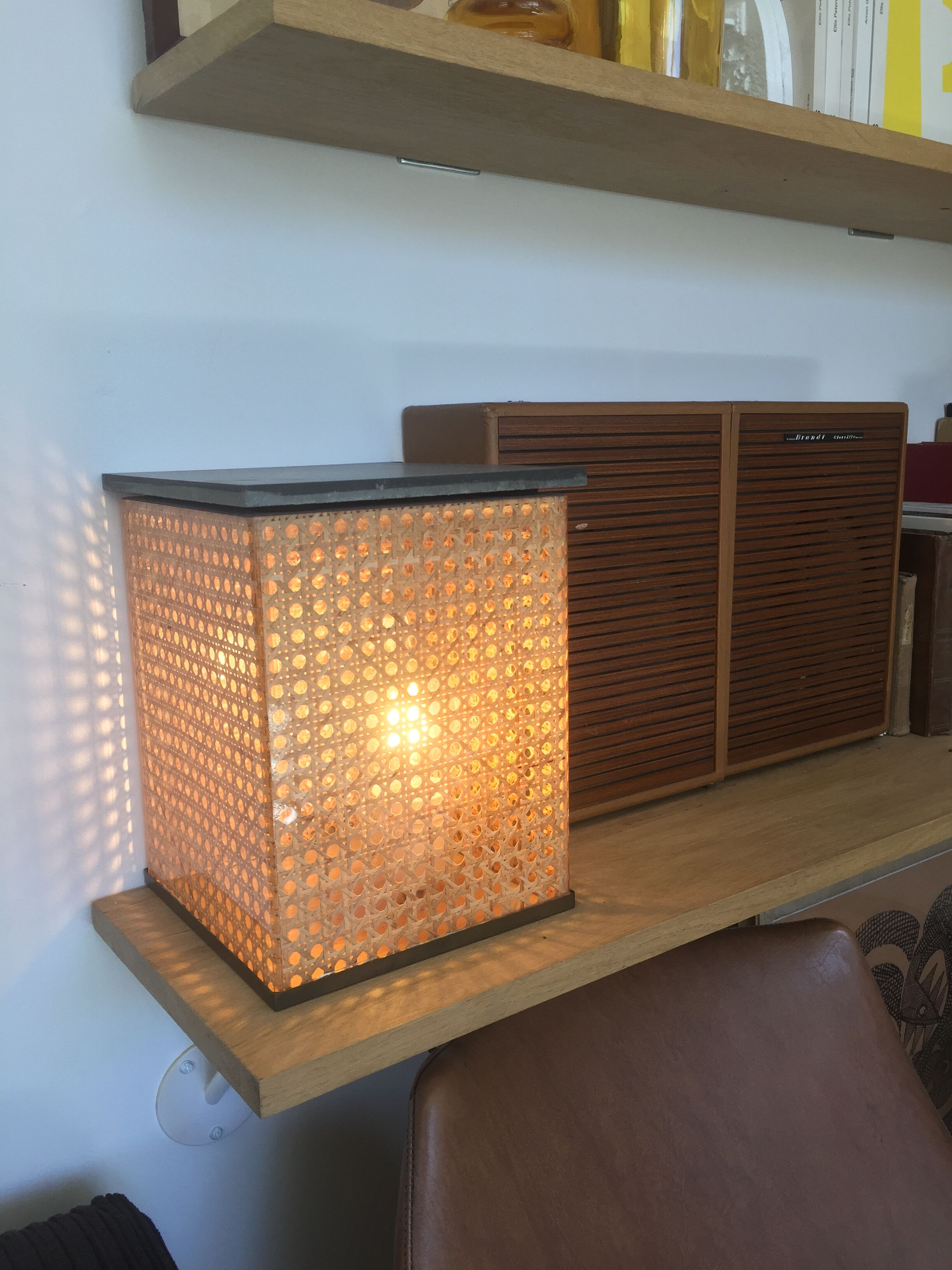 Planter in glass and caning