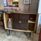 Bar cabinet on wheels