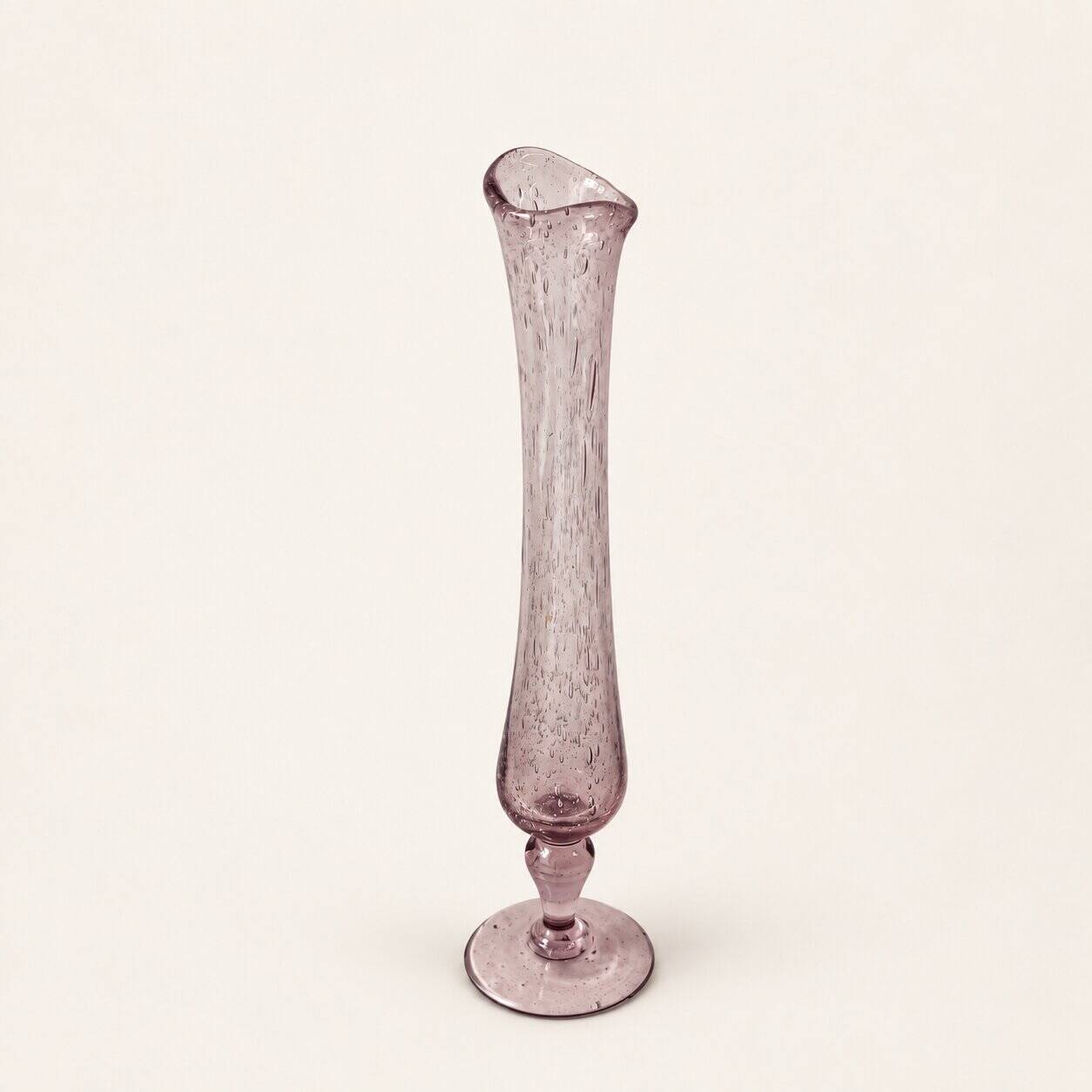 Soliflore en verre bullé rose