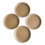 Lot de 4 assiettes en grès moucheté vintage