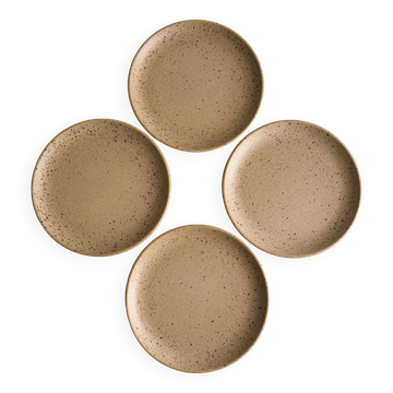 Lot de 4 assiettes en grès moucheté vintage