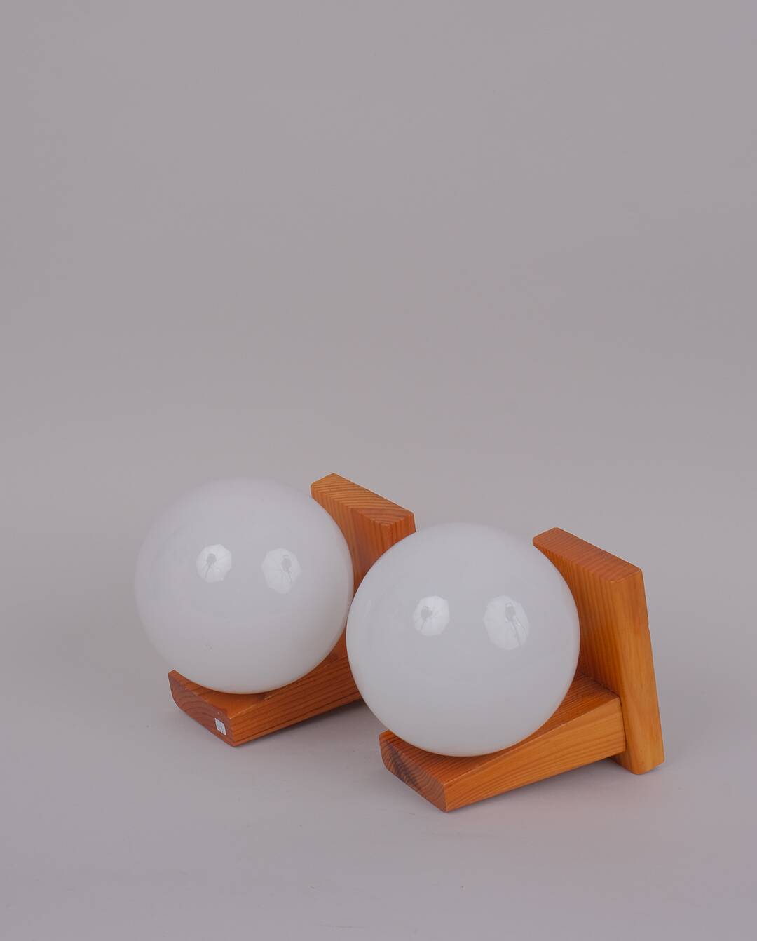 80s pine wall lights x2