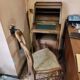 Set consisting of a small scriban desk and its antique chair.