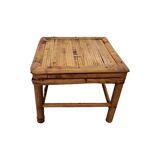 Table à plantes vintage en bambou couleur tortue, milieu du siècle