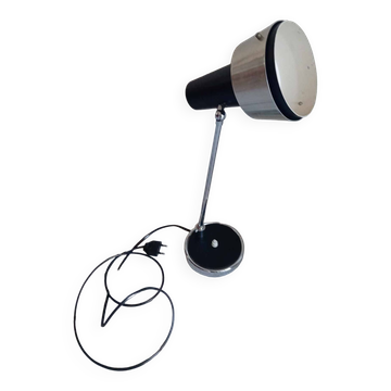Lampe de bureau années 50/60 en chrome et laque noire