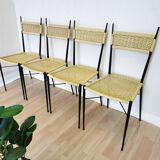 Set of 4 vintage dine chairs made in italy in the 1970s / mid century outdo
