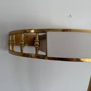 Console murale flottante avec tiroir, corps en laiton et plateau en marbre, années 1960, Italie