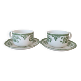 Old Gustavberg porcelain cups and saucers, Fasan collection