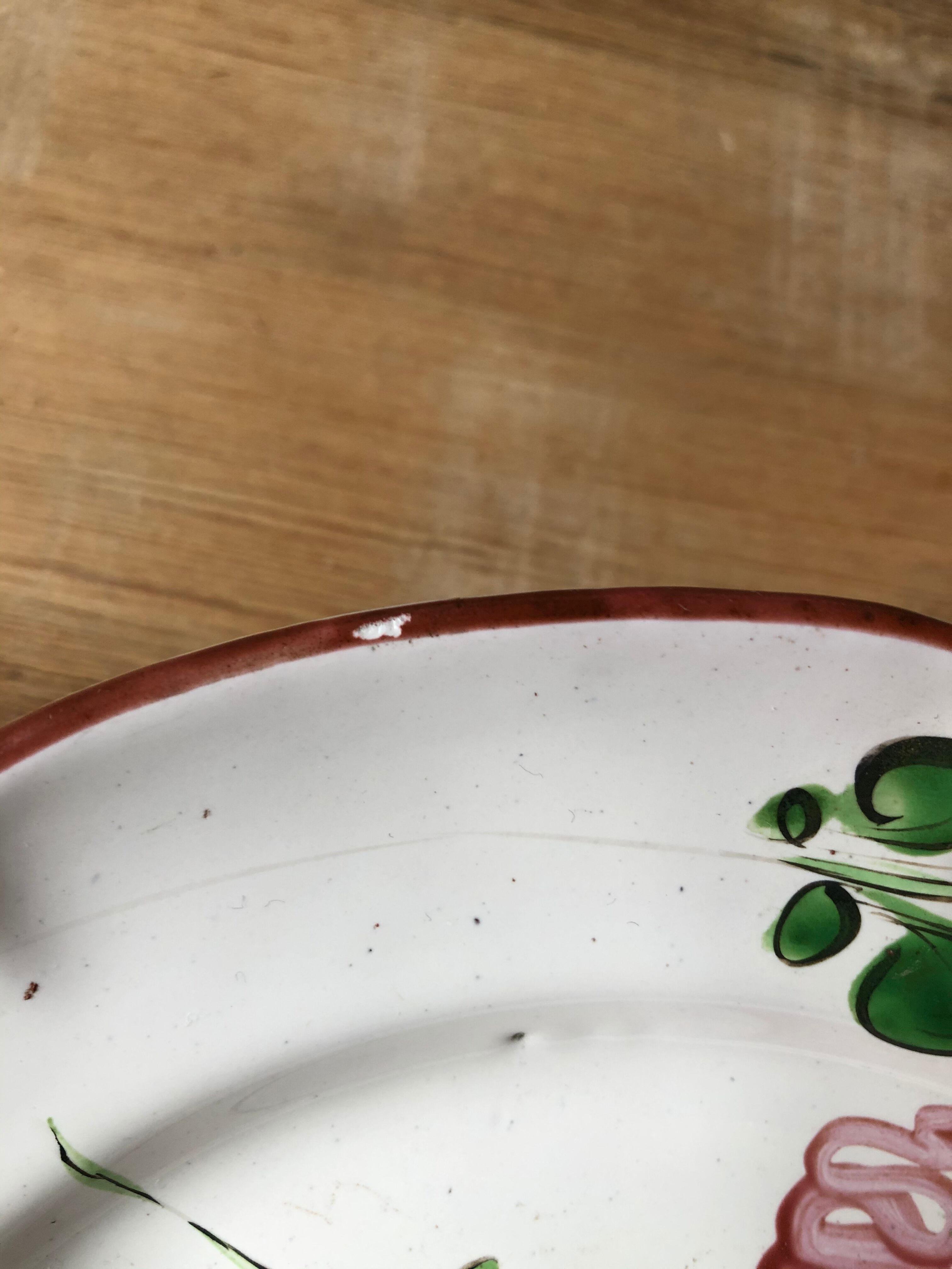 Lot of 2 old plates 19th century hand-painted Islettes