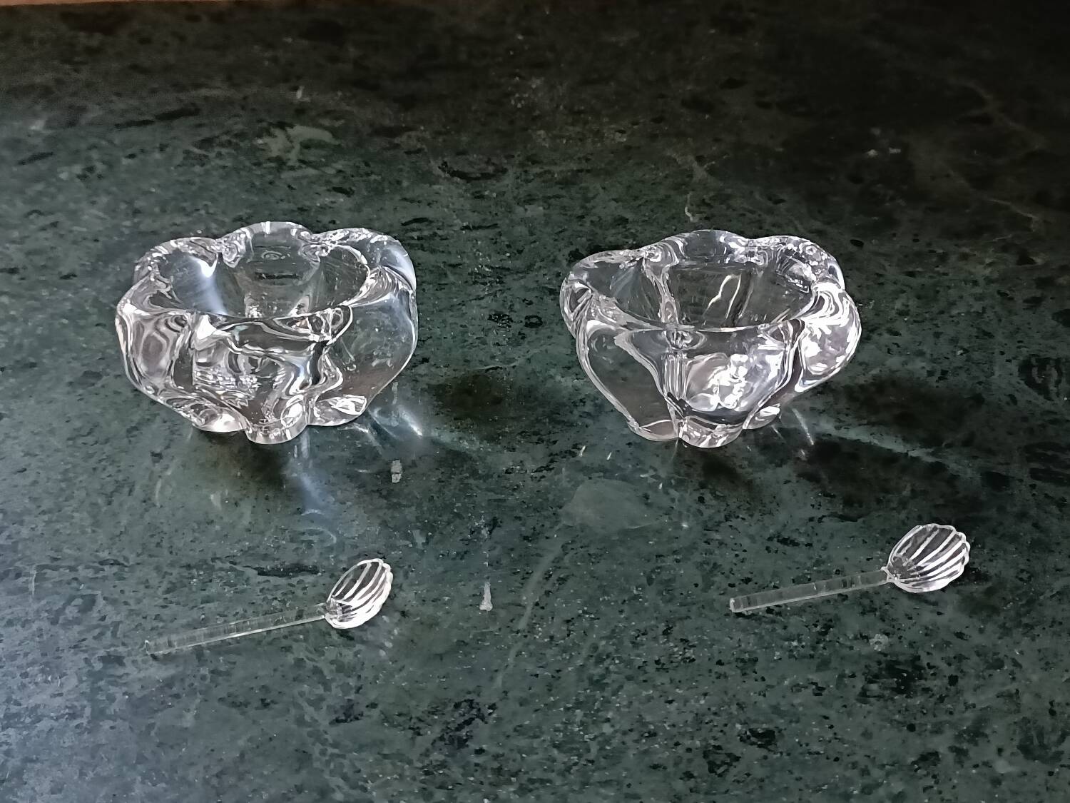 Pair of Daum crystal salt cellars