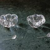 Pair of Daum crystal salt cellars