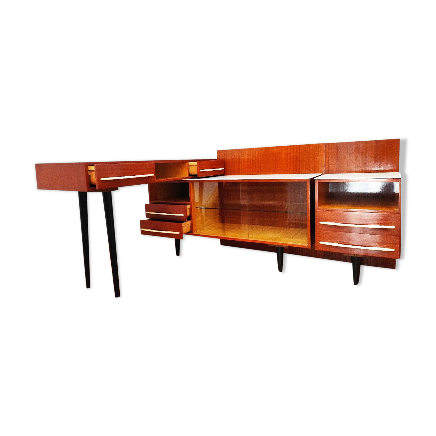 Modular set chest of drawers, desk, cabinet proj. M. Pozar for Up Zavody 1960