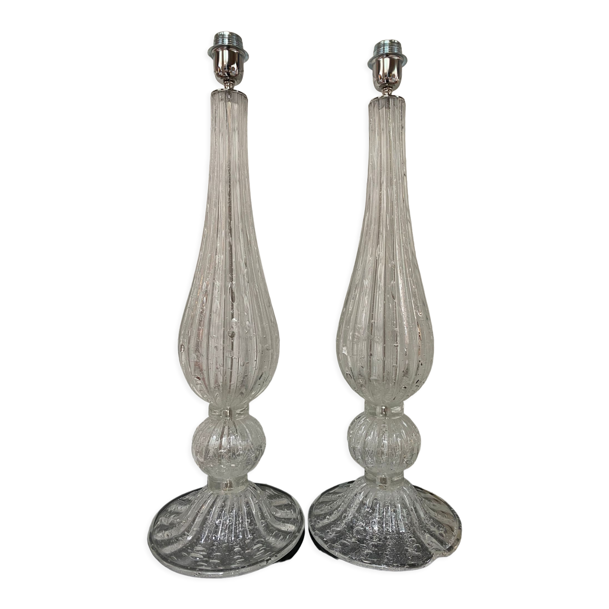 Pair of lamp legs Alberto Dona- Murano glass - 70s