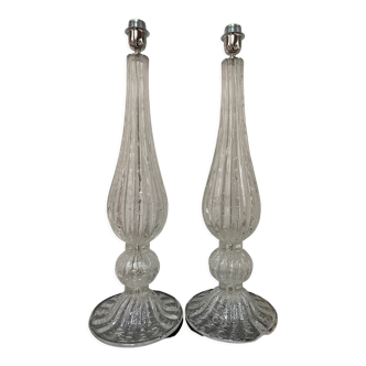 Pair of lamp legs Alberto Dona- Murano glass - 70s