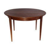 Round teak dining table, extendable, Scandinavian, vintage, 60s