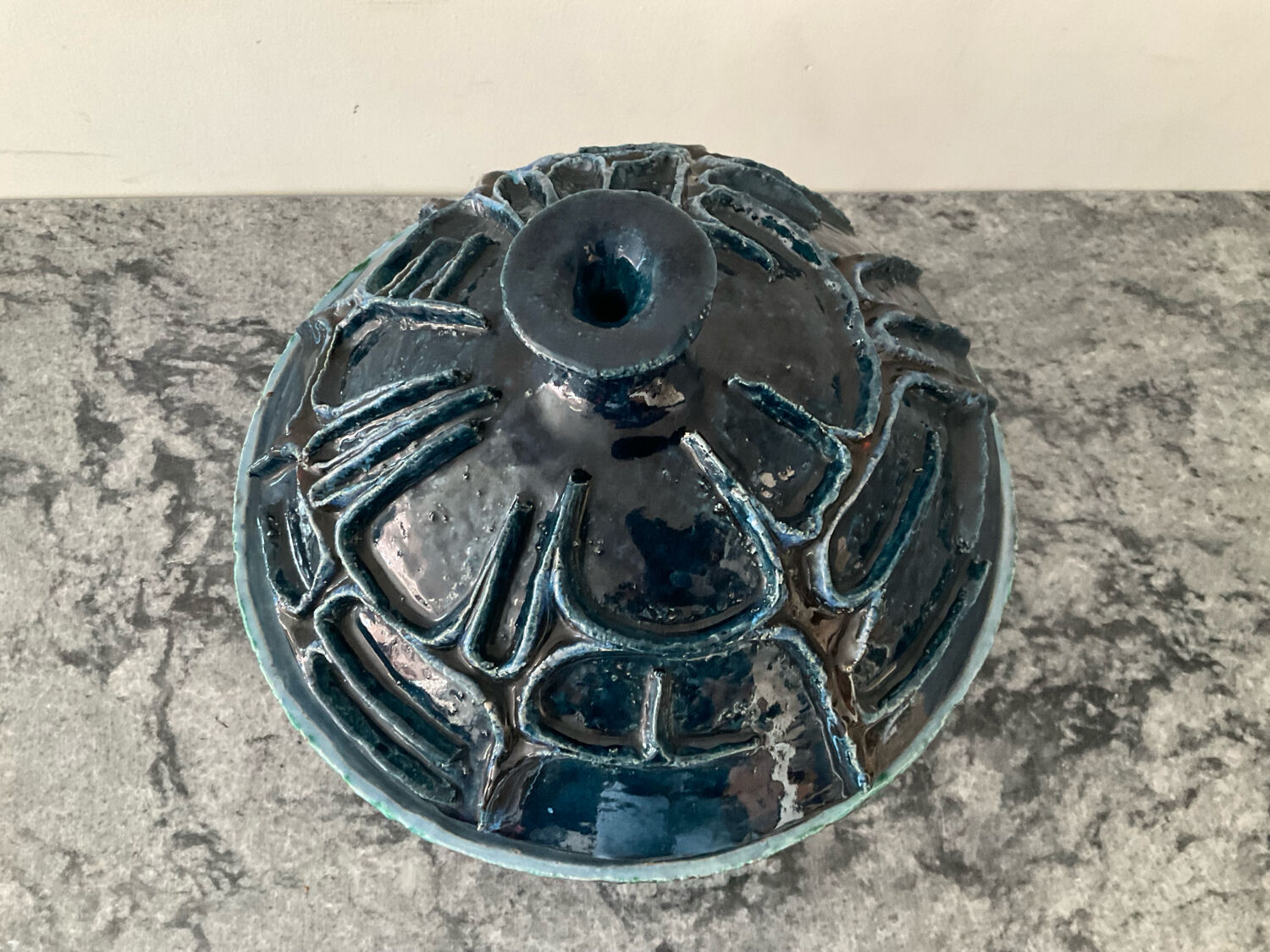 Vintage covered large pot in brutalist ceramic - Hungary