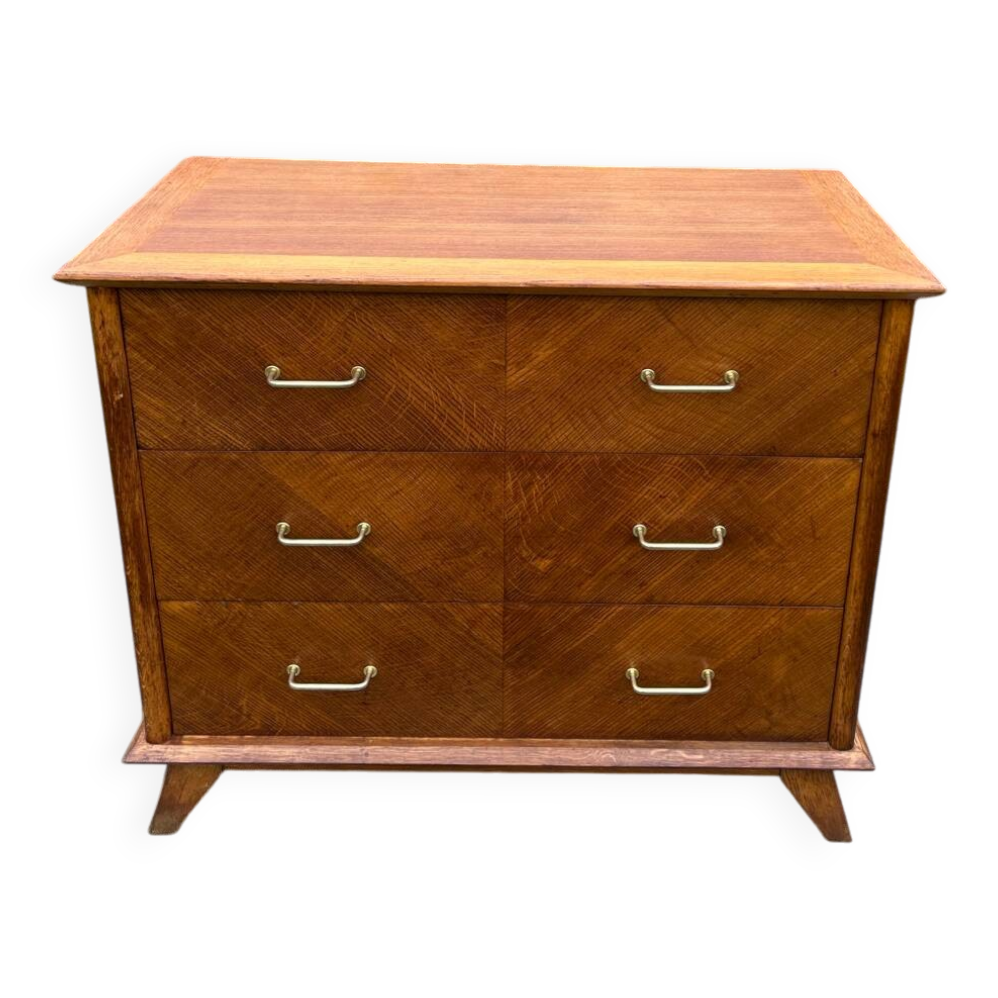 Vintage 1950s chest of drawers in gilded oak
