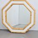 Vintage Octagonal Wall Mirror in Bamboo, Italy, 1960s