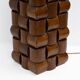 Pair of Sculptural Teak and Brass Table Lamps, Italy