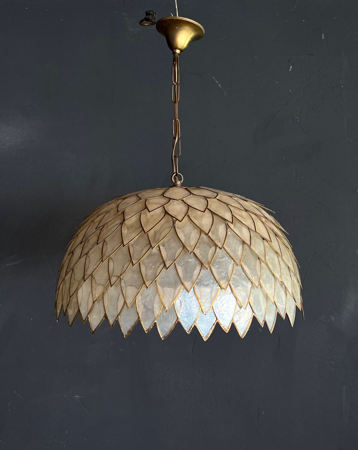 Brass and mother-of-pearl suspension