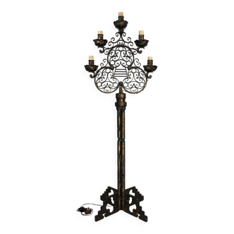 Rare Italian Brutalist floor lamp by Longobard. Italy 1970s