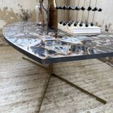 90s coffee table with Agate stone effect.