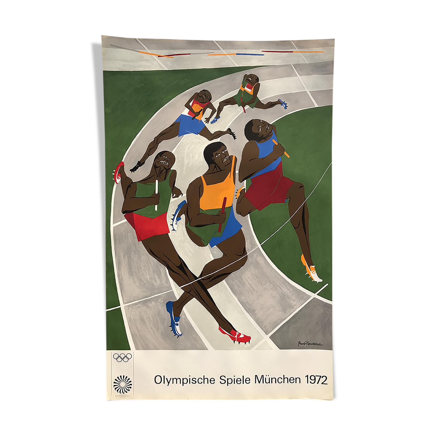 Lawrence jacob (1917-2000) olympische spiele münchen, 1972. original poster