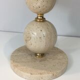 Travertine and brass lamp