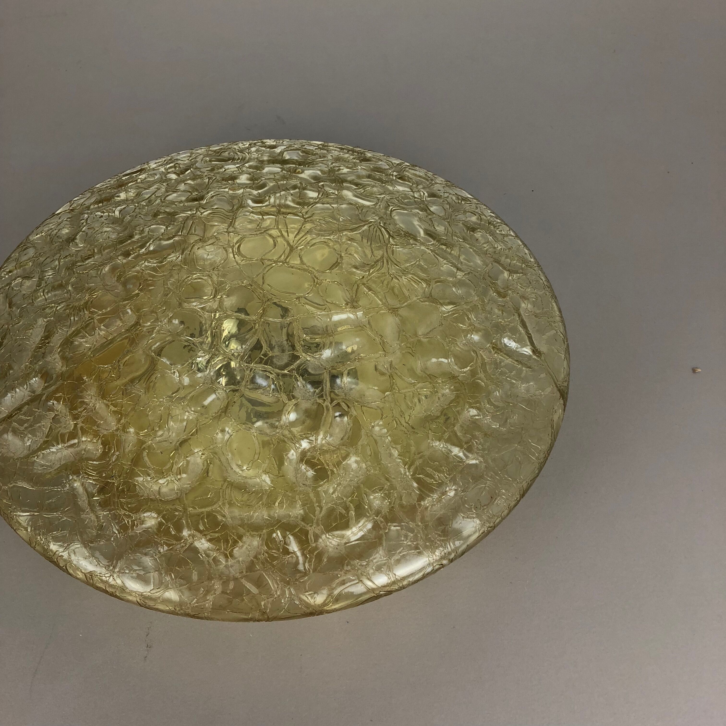 Modernist glass and metal ceiling light by Doria Lights, 1970s, Germany