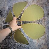 Flower suspension metal structure 6 petals in olive green linen