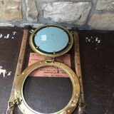 Brass porthole mirror  29x29cm
