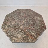 Italian octagon marble coffee table, 1980s