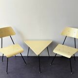 Set of 2 bedroom chairs and sidetabe by Rob Parry for Dico, The Netherlands 1950's