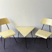 Set of 2 bedroom chairs and sidetabe by Rob Parry for Dico, The Netherlands 1950's