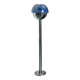 Chromed Floor Lamp from the 1960s, Made in Italy, Blue and white murano glass